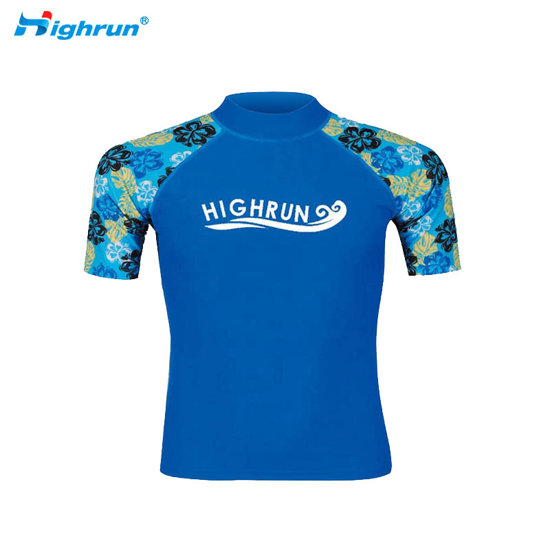 Customized Sun Protection Breathable Rash Guard Short Sleeve UPF 50+Swim Shirts Loose Fit Quick Dry Rash Guards for Men