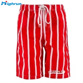 Men's Red Striped Beach Shorts Quick Dry Casual Lightweight Breathable Swim Trunks for Vacation