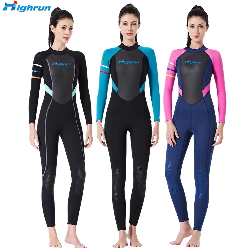 Women's Long Sleeve One-Piece Smooth Skin Wetsuit Swimsuit for Water Sports