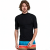 Men's Short Sleeve Lightweight Breathable Rash Guard High Neck UV Protection Swim Shirt