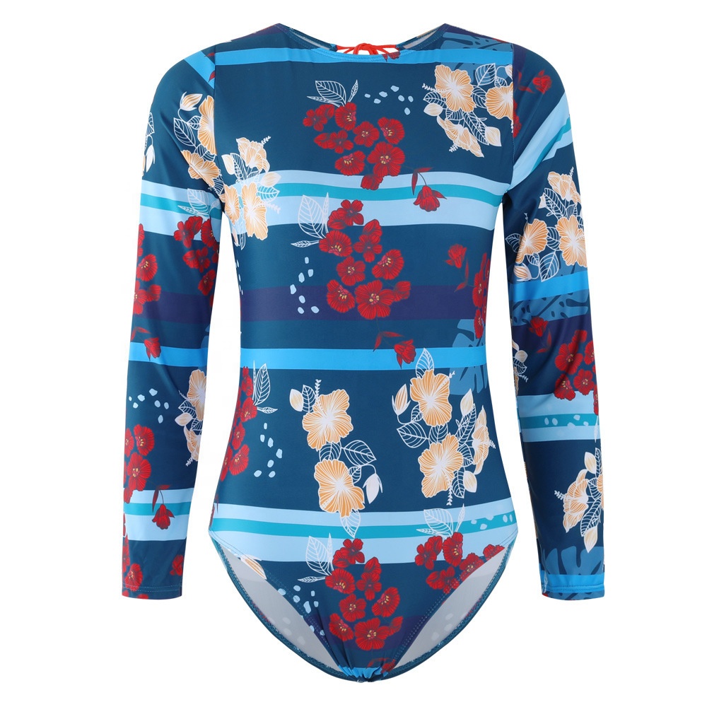 Custom Logo Rash guard Uv Upf 50+ protection Long Sleeve Rash Guard Wholesale Printed Surfing Shirt for Women