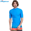 Men's Short Sleeve Lightweight Breathable Rash Guard High Neck UV Protection Swim Shirt
