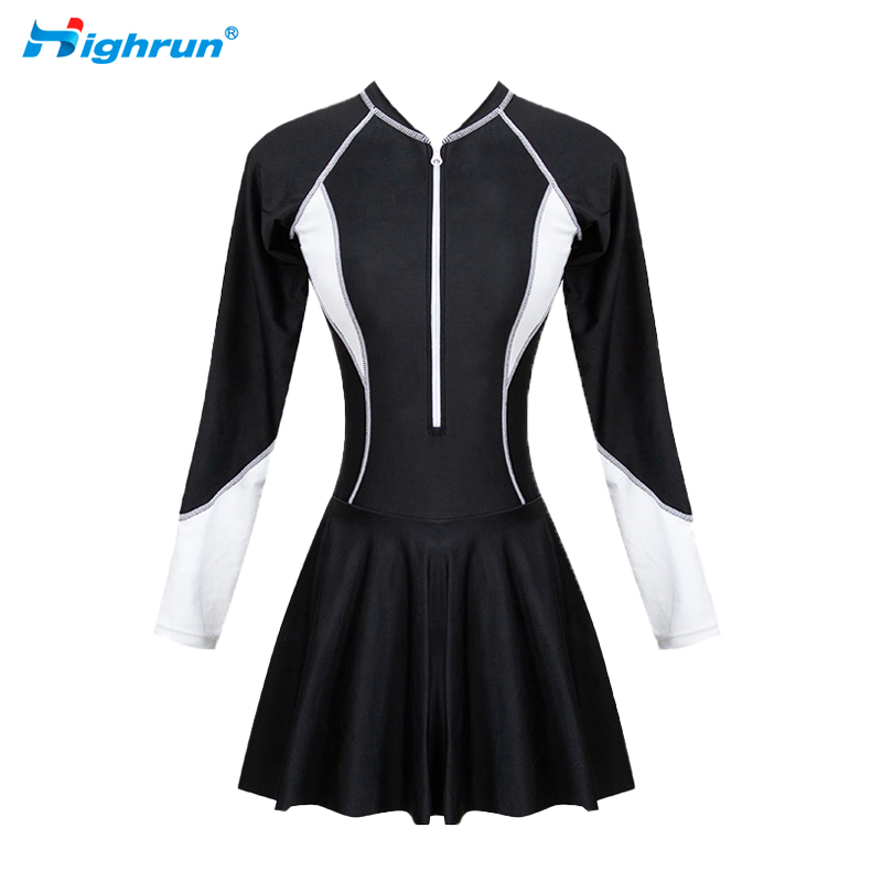 Custom High Quality Anti UV Sun Protection UPF 50 Swimsuit Long Sleeve One Piece Rash Guard for Women