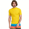 Men's Short Sleeve Lightweight Breathable Rash Guard High Neck UV Protection Swim Shirt