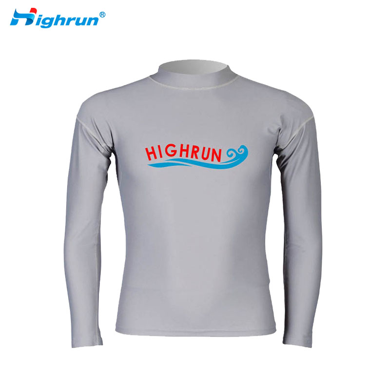 Highrun Manufacturers Latest Design Long Sleeve Rash Guard Best Quality Breathable Rash Guard for Men 