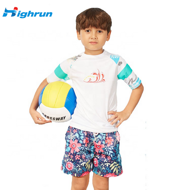 Top Sale Full Print Beautiful Toddler Rash Guard Set New Fashion Kids Rash Guards Mma Board Shorts Set