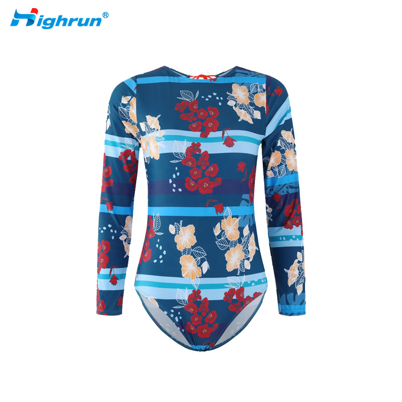 Custom Logo Rash guard Uv Upf 50+ protection Long Sleeve Rash Guard Wholesale Printed Surfing Shirt for Women