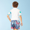 Top Sale Full Print Beautiful Toddler Rash Guard Set New Fashion Kids Rash Guards Mma Board Shorts Set