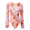 New Design Anti UV Hollow Out One Piece Sexy Floral Swimwear Long Sleeve Women Beautiful Rash Guard Sun Protection Swim Suit