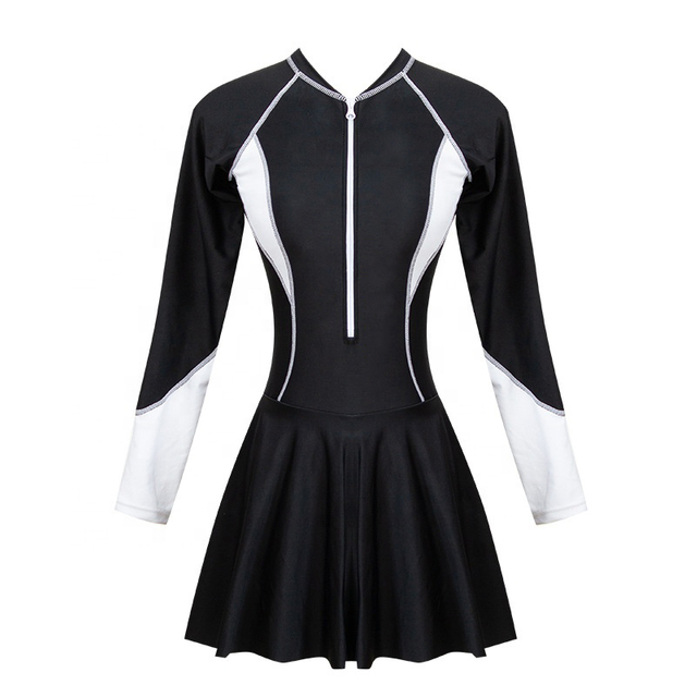 Custom High Guality Anti UV Sun Protection UPF 50 Swimsuit Long Sleeve One Piece Rash Guard for Women