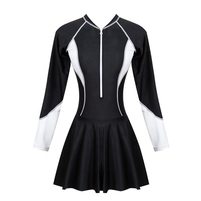 Custom High Guality Anti UV Sun Protection UPF 50 Swimsuit Long Sleeve One Piece Rash Guard for Women