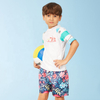 Top Sale Full Print Beautiful Toddler Rash Guard Set New Fashion Kids Rash Guards Mma Board Shorts Set