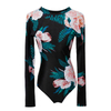 New Design Anti UV Hollow Out One Piece Sexy Floral Swimwear Long Sleeve Women Beautiful Rash Guard Sun Protection Swim Suit
