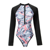 European Style Custom Women Long Sleeves Rash Guards Sports Racing Swimsuit Swimwear Surfing Beachwear