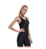 Women's Sleeveless One Piece Swimsuit Black Athletic Training Bathing Suit Quick-Dry Slimming