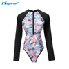 European Style Custom Women Long Sleeves Rash Guards Sports Racing Swimsuit Swimwear Surfing Beachwear