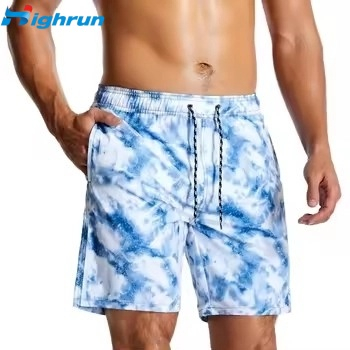 Men's Patterned Quick Dry Beach Board Trunks Casual Lightweight Swim Shorts with Custom Logo