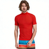 Men's Short Sleeve Lightweight Breathable Rash Guard High Neck UV Protection Swim Shirt