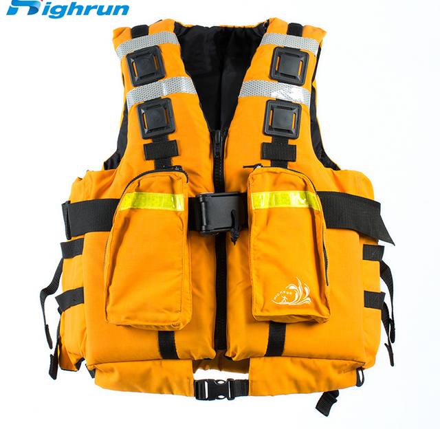 2025 Custom Logo High Quality Adult Lifesaving Oxford Reflective CE Certified Jacket Floating Swimming Life Jackets 75N
