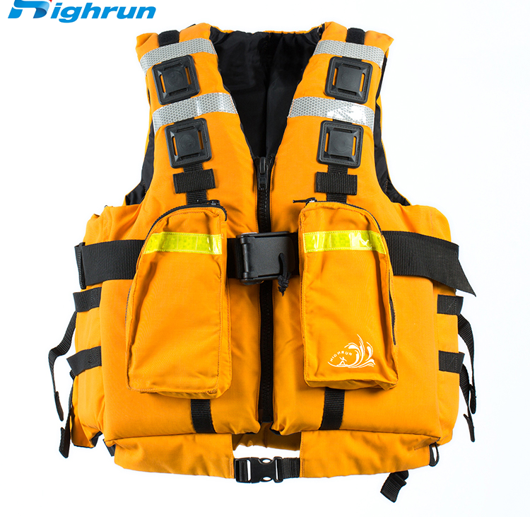 2025 Custom Logo High Quality Adult Lifesaving Oxford Reflective CE Certified Jacket Floating Swimming Life Jackets 75N