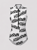 One-Piece Swimsuit with Print Design Spandex/Nylon Material Front Logo Eco-Friendly & Anti-UV Protection
