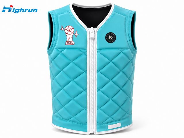 Water Sports Highrun CE Certified Thin Neoprene Life Jacket Black Fashion Surfing Custom Logo Personal Flotation Device