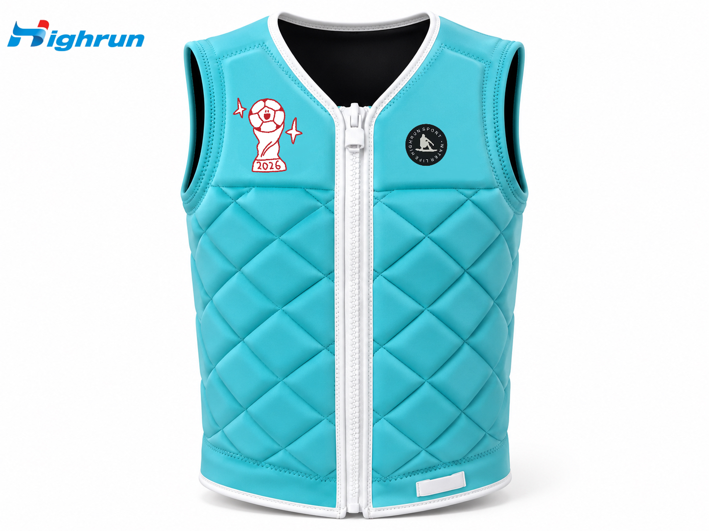 Water Sports Highrun CE Certified Thin Neoprene Life Jacket Black Fashion Surfing Custom Logo Personal Flotation Device