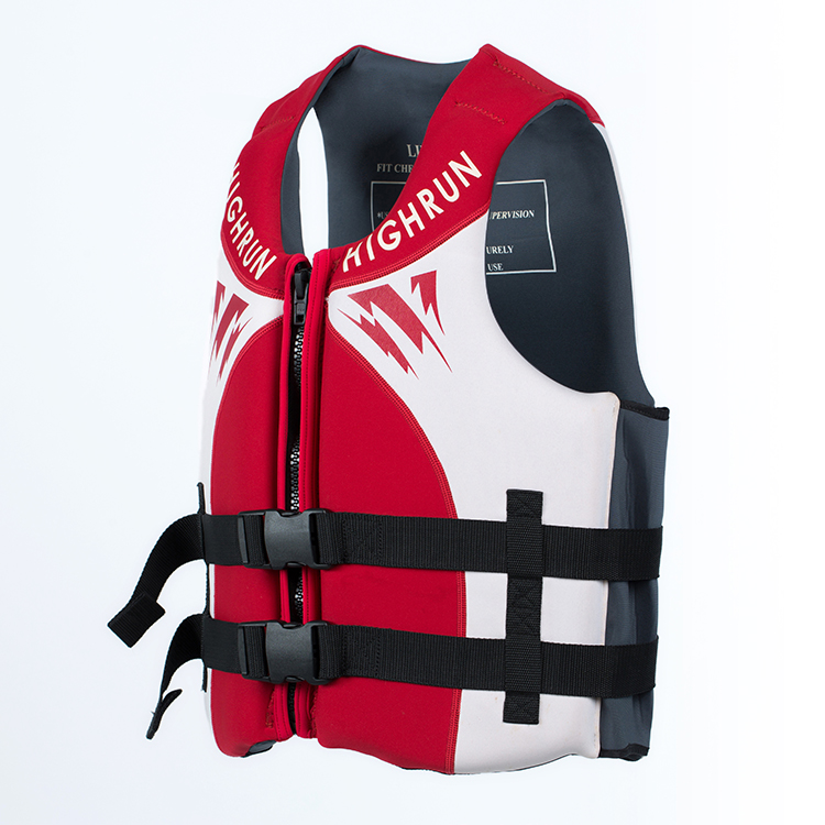 Properly fitted adult life jacket on the water